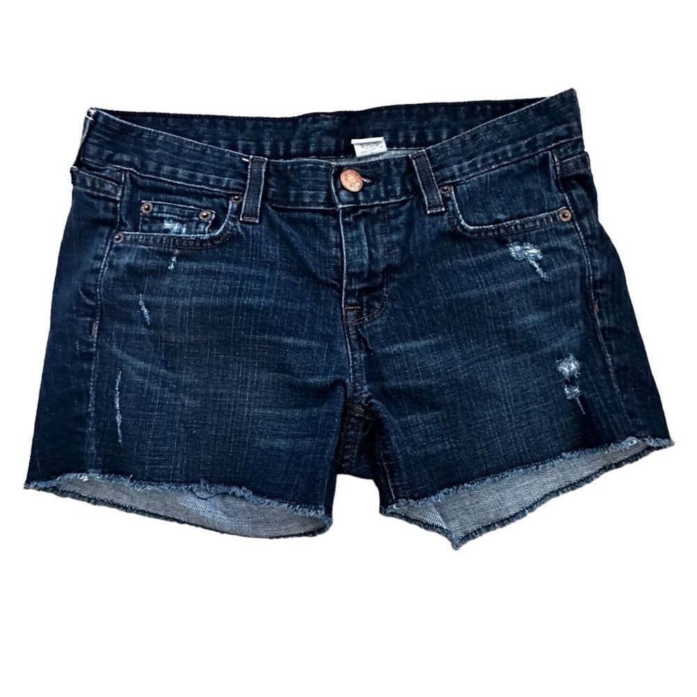 J. crew ~ Distressed Denim Shorts ~ size 26 ~ 3” inseam ~ 5 pocket